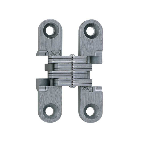 SOSS 101CUS15 Invisible Hinge 1-11/16 1 Pair Carded 1/2-5/8 Minimum Door Thickness Satin Nickel Finish 101CUS15