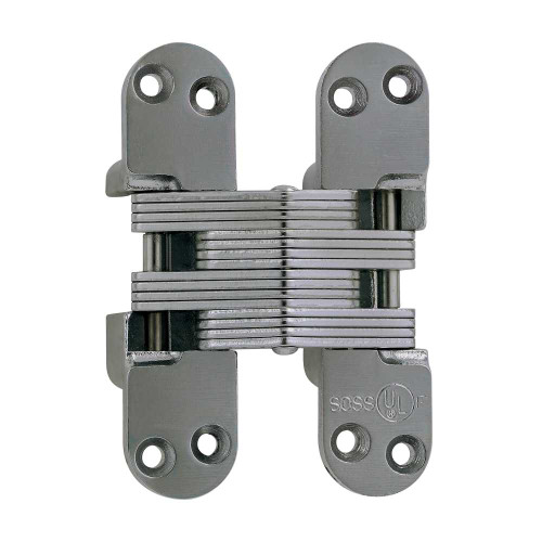 SOSS 418US15 418 Invisible Hinge 4-5/8 US15 418 Series 4-5/8 Invisible Hinge 1-3/4 Minimum Door Thickness Satin Nickel 418US15