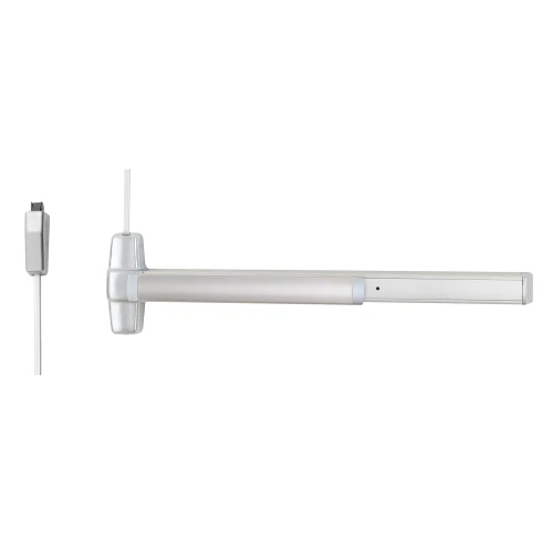 Von Duprin 9827EO 3 26D LBR Grade 1 Surface Vertical Rod Exit Bar Wide Stile Pushpad 36 Panic Device 84 Door Height Exit Only Less trim Less Bottom Rod Hex Key Dogging Satin Chrome Finish Field Reversible 9827EO 3 26D LBR