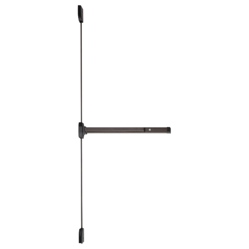 Falcon 19-V-EO SP313 3 LHR Grade 1 Surface Vertical Rod Exit Device Narrow Stile Pushpad Hex Key Dogging Exit Only Accepts Various Trim 36 Left Hand Reverse Dark Bronze Painted Finish