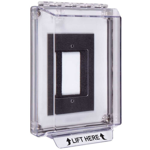 STI STI-14300NC Universal Stopper Low Profile Cover EnClosed Flush Back Box No Label Hood No Label Clear STI-14300NC