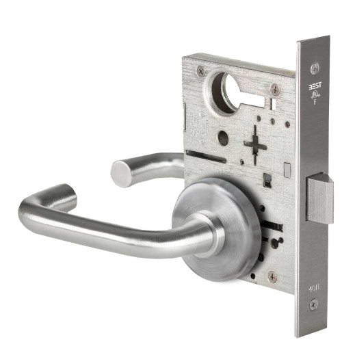 BEST 45H0N3H626 Grade 1 Passage Mortise Lock 3 Lever H Rose Non-Keyed Satin Chrome Finish Field Reversible 45H0N3H626