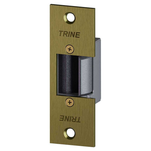 Trine 3234WLC-US4 3000 Series Electric Strike 12/24VAC/DC Fail Secure3-3/4 x 1-1/4 Satin Brass 3234WLC-US4