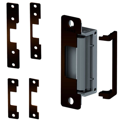 Trine 4200RS DKBZ 4200 Series Electric Strike 12/24VDC 12-24VAC Fail Safe 4-7/8 4-7/8 RC 6-7/8 RC and 7-15/16 RC Faceplates Dark Bronze 4200RS DKBZ