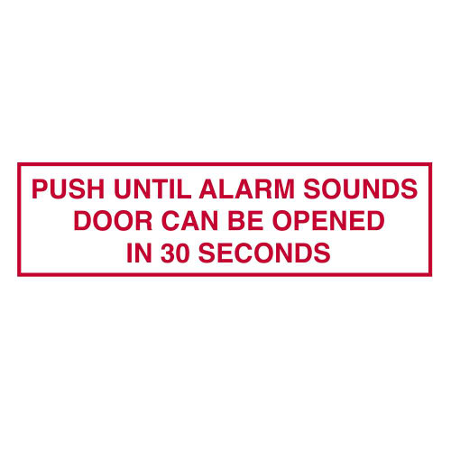 Von Duprin 113782 Sign 30 Second Chexit/DE5300 113782