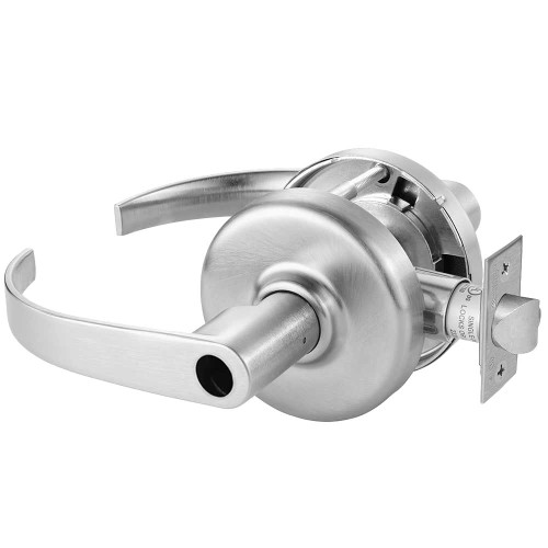 Corbin Russwin CL3581 PZD 626 LC Grade 1 Keyed Lever x Blank Plate Cylindrical Lock Princeton Lever Conventional Less Cylinder Satin Chrome Finish Non-handed CL3581 PZD 626 LC