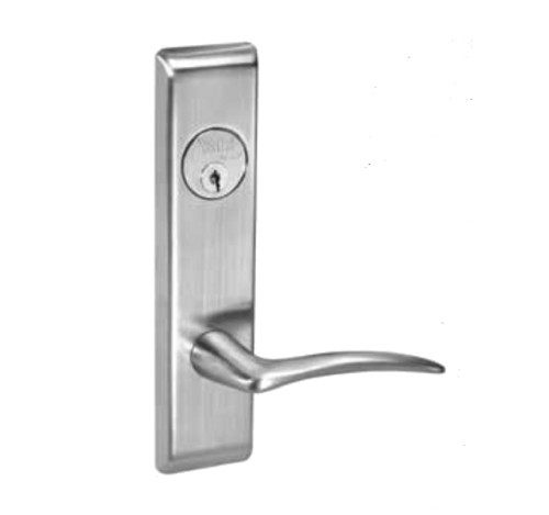 Yale ARCN8891FL ICLC 619 LH 24VRX Grade 1 Electric Mortise Lock Outside Fail Secure Single Cylinder Arcadia Lever CN Escutcheon Large Format Interchangeable Less Core 24VDC Request to Exit Switch Satin Nickel Plated Clear Coated Finish Left-Handed