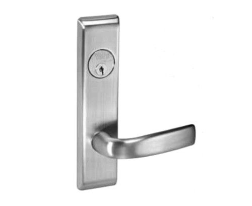 Yale JNCN8890FL 618 12V REX LC Grade 1 Electric Mortise Lock Outside Fail Safe Single Cylinder Jefferson Lever CN Escutcheon Less Cylinder 12VDC Request to Exit Switch Bright Nickel Plated Clear Coated Finish