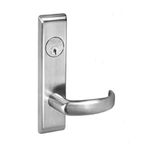 Yale PBCN8890FL 1210LC 619 24VREX Grade 1 Electric Mortise Lock Outside Fail Safe Single Cylinder Pacific Beach Lever CN Escutcheon Large Format Interchangeable Less Core 24VDC Request to Exit Switch Satin Nickel Plated Clear Coated Finish