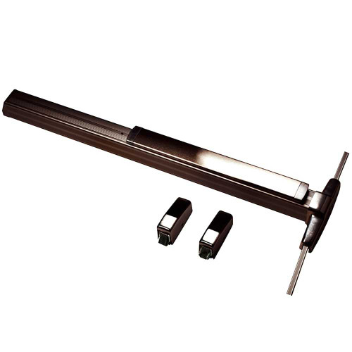 Von Duprin 3327AEO 3 313 Grade 1 Surface Vertical Rod Exit Device Narrow Stile Pushpad 36 Exit Only Less Trim Hex Key Dogging Dark Bronze Anodized Aluminum Finish Non-Handed 3327AEO 3 313