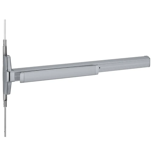 Von Duprin 3347ANL-OP 3 US28 Grade 1 Concealed Vertical Rod Exit Device Narrow Stile Pushpad Night Latch Omit Pull 36 Hex Key Dogging Satin Aluminum Clear Anodized Finish Non-Handed 3347ANL-OP 3 US28