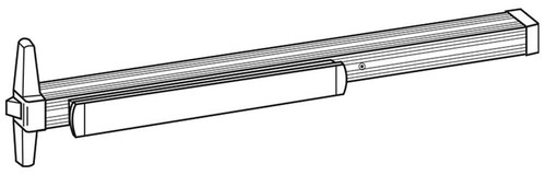 Von Duprin 33AEO 3 US4 Grade 1 Rim Exit Device Narrow Stile Pushpad 36 Exit Only Less Trim Hex Key Dogging Satin Brass Finish Non-Handed 33AEO 3 US4