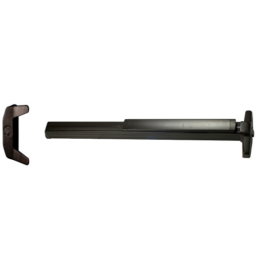 Von Duprin 33ANL 3 313 LHR Grade 1 Rim Exit Device Narrow Stile Pushpad 36 Night Latch Escutcheon Pull Hex Key Dogging Dark Bronze Anodized Aluminum Finish Left-Hand Reverse 33ANL 3 313 LHR