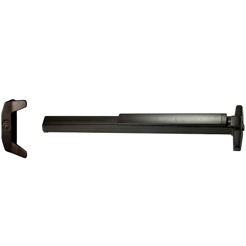 Von Duprin 33ANL 3 313 RHR Grade 1 Rim Exit Device Narrow Stile Pushpad 36 Night Latch Escutcheon Pull Hex Key Dogging Dark Bronze Anodized Aluminum Finish Right-Hand Reverse 33ANL 3 313 RHR