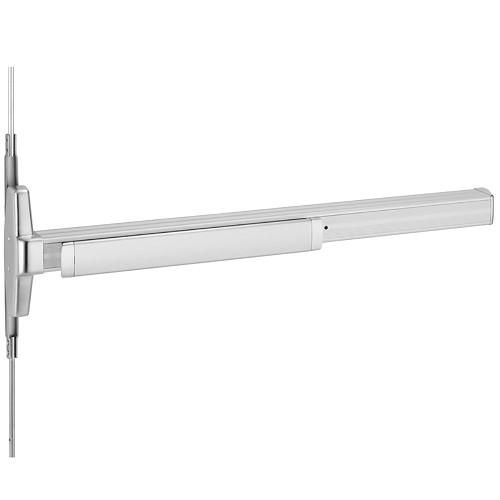 Von Duprin 3547AEO 4 US28 Grade 1 Concealed Vertical Rod Exit Device Narrow Stile Pushpad 48 Exit Only Less Trim Hex Key Dogging Satin Aluminum Clear Anodized Finish Non-Handed