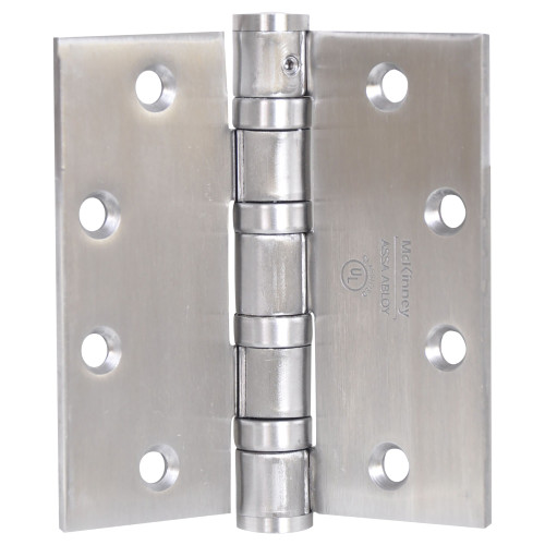 McKinney T4A3786 4-1/2X4-1/2 26D Full Mortise Hinge 5-Knuckle Heavy Weight 4-1/2 by 4-1/2 Square Corner Satin Chrome Finish