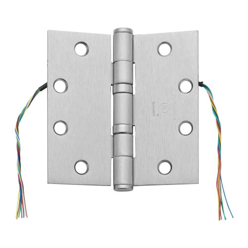 McKinney TA2714 4-1/2X4-1/2 26D CC8 Full Mortise Hinge 5-Knuckle Standard Weight 4-1/2 by 4-1/2 Square Corner 8-Wire Satin Chrome Finish TA2714 4-1/2X4-1/2 26D CC8