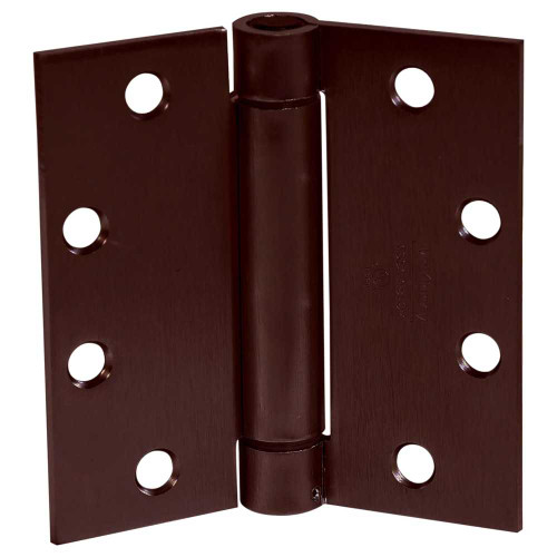McKinney 1502 4-1/2X4-1/2 10B Full Mortise Spring Hinge Standard Weight 4-1/2 by 4-1/2 Square Corner Dark Oxidized Satin Bronze Oil Rubbed Finish 1502 4-1/2X4-1/2 10B
