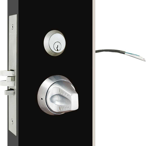 TownSteel XMRX-S-K-630-242RQE-SALFIC Electrified Ligature Resistant Mortise Sectional Lock Knob Trim 24VDC Fail Secure Request-to-Exit Single Cylinder Sargent LFIC Prep Satin Stainless Steel XMRX-S-K-630-242RQE-SALFIC