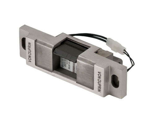 Von Duprin 6112 12V 32D FS Grade 1 Electric Strike Fail Safe Electrically Locked 12 VDC 9 x 1-5/8 Faceplate For use with Rim Exit Devices on Single Doors Hollow Metal Aluminum or Wood Frame Satin Stainless Steel Finish