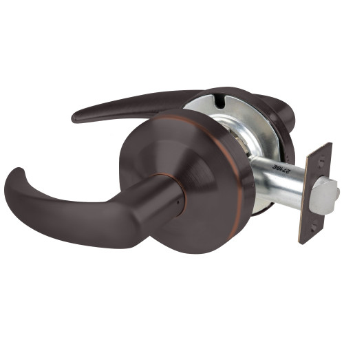Schlage ND12DEL OME 643E Grade 1 Electrified Cylindrical Lock Exit Function 12-24V DC Fail Safe 2-3/4 Backset Omega Lever No Cylinder Override Aged Bronze