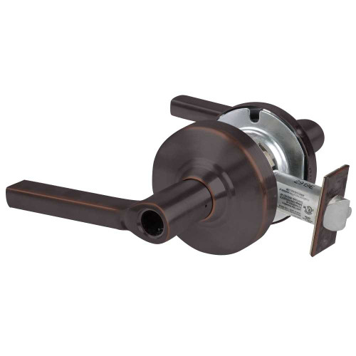 Schlage ND96LDEL LAT 643E Grade 1 Electrified Cylindrical Lock Storeroom Function with Vandlgard 12-24V DC Fail Safe 2-3/4 Backset Latitude Lever Less 6-Pin Cylinder Aged Bronze ND96LDEL LAT 643E
