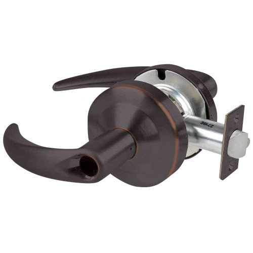 Schlage ND96LDEU OME 643E RX Grade 1 Electrified Cylindrical Lock Storeroom Function with Vandlgard 12-24V DC Fail Secure 2-3/4 Backset RX Omega Lever Less Cylinder Aged Bronze ND96LDEU OME 643E RX
