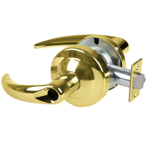 Schlage ND96LDEU OME 605 RX Grade 1 Electrified Cylindrical Lock Storeroom Function with Vandlgard 12-24V DC Fail Secure 2-3/4 Backset RX Omega Lever Less Cylinder Bright Brass