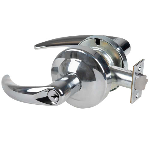 Schlage ND96PDEU OME 625 Grade 1 Electrified Cylindrical Lock Storeroom Function with Vandlgard 12-24V DC Fail Secure 2-3/4 Backset Omega Lever Bright Chrome ND96PDEU OME 625