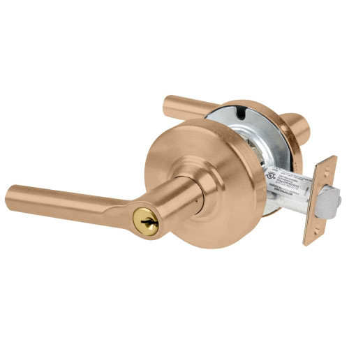 Schlage ND96PDEL BRW 612 Grade 1 Electrified Cylindrical Lock Storeroom Function with Vandlgard 12-24V DC Fail Safe 2-3/4 Backset Broadway Lever 6-Pin Cylinder Satin Bronze ND96PDEL BRW 612