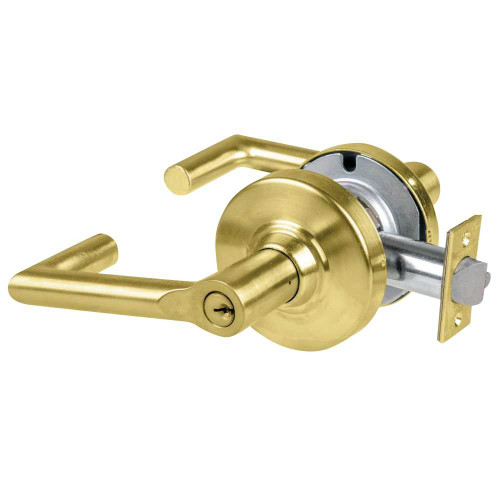 Schlage ND96PDEU BRK 606 Grade 1 Electrified Cylindrical Lock Storeroom Function with Vandlgard 12-24V DC Fail Secure 2-3/4 Backset Boardwalk Lever 6-Pin Cylinder Satin Brass ND96PDEU BRK 606