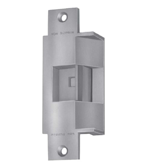 Von Duprin 6213 24V 32D FS Grade 1 Electric Strike Fail Safe Electrically Locked 24 VDC 6 x 1-1/4 Faceplate For use with Cylindrical or Mortise Locks on Single Doors Hollow Metal or Aluminum Frame Satin Stainless Steel Finish 6213 24V 32D FS