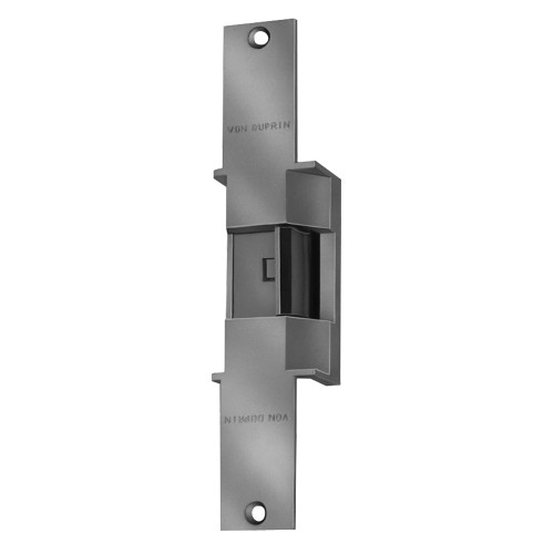 Von Duprin 6214 24V 32D Grade 1 Electric Strike Fail Secure Electrically Unlocked 24 VDC 9 x 1-3/8 Faceplate Fire Rated For use with Cylindrical or Mortise Locks on Single Doors Hollow Metal or Aluminum Frame Satin Stainless Steel Finish