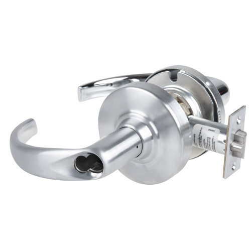 Schlage ND80BDEU SPA 626AM CON Grade 1 Electrified Cylindrical Lock Storeroom Function 12-24V DC Fail Secure 2-3/4 Backset Sparta Lever SFIC Prep Less Core Satin Chrome Antimicrobial Coated