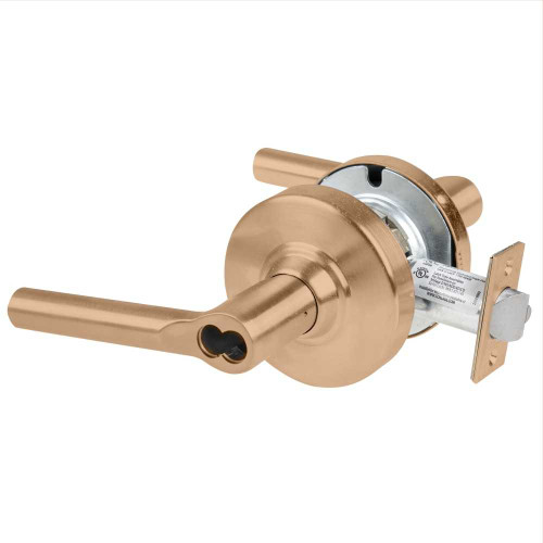Schlage ND96BDEU BRW 612 Grade 1 Electrified Cylindrical Lock Storeroom Function with Vandlgard 12-24V DC Fail Secure 2-3/4 Backset Broadway Lever Less Small Format IC Core Satin Bronze ND96BDEU BRW 612