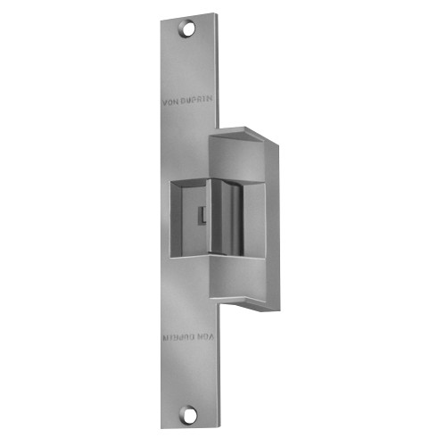 Von Duprin 6224 24V 32D Grade 1 Electric Strike Fail Secure Electrically Unlocked 24 VDC 9 x 1-3/8 Faceplate Fire Rated For use with Cylindrical or Mortise Locks on Double Doors Closed Back Hollow Metal or Aluminum Frame Satin Stainless Steel Finish