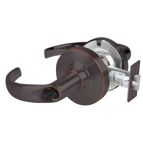 Schlage ND96JDEU SPA 643E RX Grade 1 Electrified Cylindrical Lock Storeroom Function with Vandlgard 12-24V DC Fail Secure 2-3/4 Backset RX Sparta Lever LFIC Prep Aged Bronze