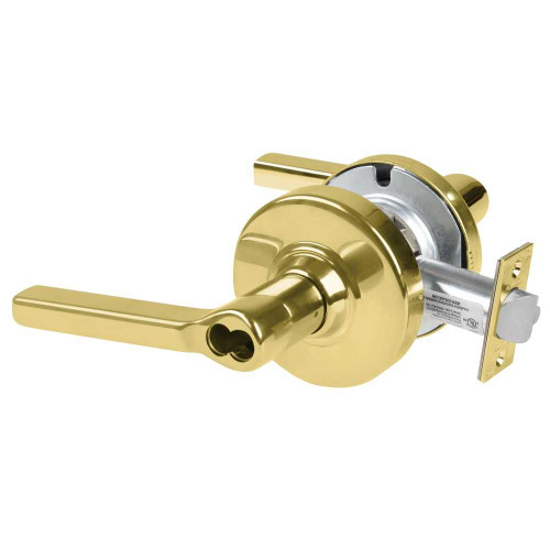 Schlage ND80BDEL LAT 605 Grade 1 Electrified Cylindrical Lock Storeroom Function 12-24V DC Fail Safe 2-3/4 Backset Latitude Lever Less Small Format IC Core Bright Brass ND80BDEL LAT 605