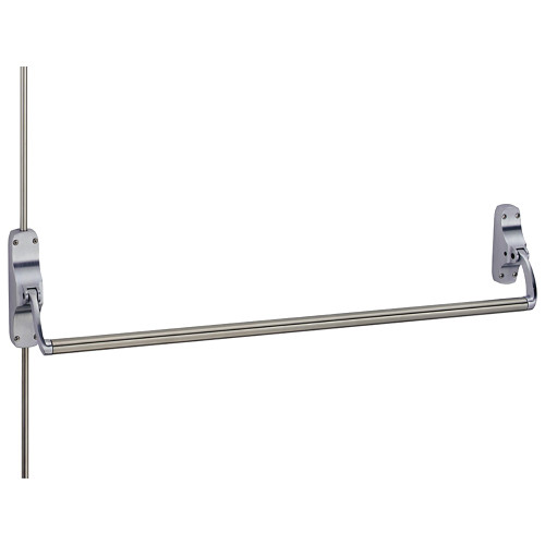 Von Duprin 8827EO 26D Grade 1 Surface Vertical Rod Exit Bar Wide Stile Crossbar 48 Device Exit Only Less Trim Hex Key Dogging Satin Chrome Finish Field Reversible 8827EO 26D
