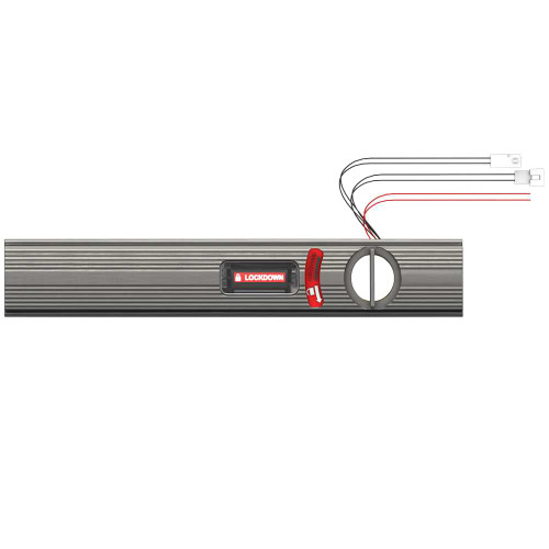 Von Duprin 967244 US32D Emergency Secure Lockdown Kit for Von Duprin 98 QEL 36 Exit Devices Visual Indicator Red with White Icon and LOCKDOWN Text Satin Stainless Steel Finish Field Reversible 967244 US32D