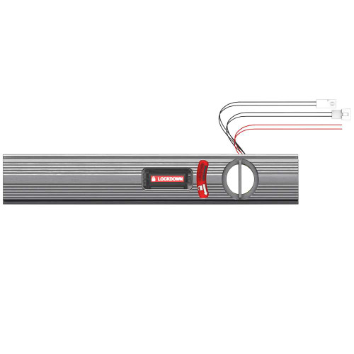 Von Duprin 967246 US28 Emergency Secure Lockdown Kit for Von Duprin 99 QEL 36 Exit Devices Visual Indicator Red with White Icon and LOCKDOWN Text Satin Aluminum Clear Anodized Finish Field Reversible 967246 US28