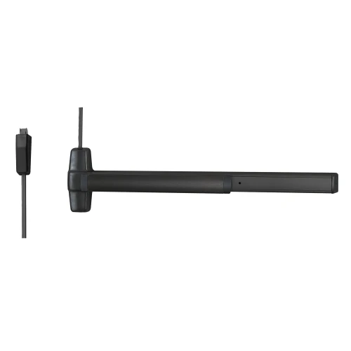 Von Duprin 9827EO 3 315 LBR Grade 1 Surface Vertical Rod Exit Bar Wide Stile Pushpad 36 Panic Device 84 Door Height Exit Only Less trim Less Bottom Rod Hex Key Dogging Black Anodized Aluminum Finish Field Reversible 9827EO 3 315 LBR