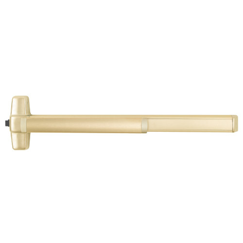 Von Duprin 98L-BE-06-F 3 US4 RHR Grade 1 Rim Exit Device 36 Fire Rated Passage Function Less Dogging 06 Lever with Blank Escutcheon 1-1/4 Mortise & Rim Satin Brass Finish Right-Hand Reverse