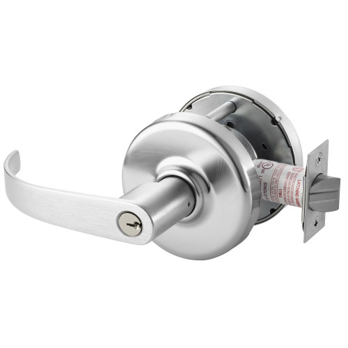 Corbin Russwin CL3391 PZD 626 Grade 1 Keyed Lever x Turnpiece Cylindrical Lock Princeton Lever Conventional Cylinder Satin Chrome Finish Non-handed