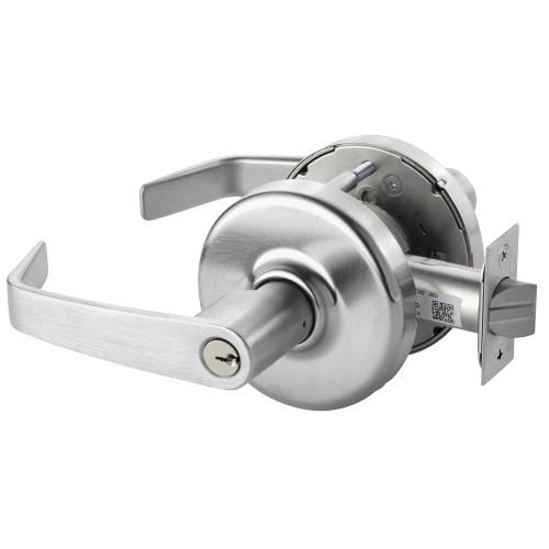Corbin Russwin CL3393 NZD 626 Grade 1 Service Station Cylindrical Lock Newport Lever Conventional Cylinder Satin Chrome Finish Non-handed