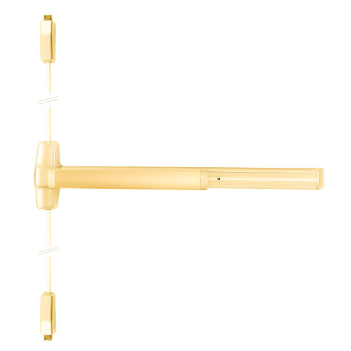 Von Duprin 9927L-06 3 US3 RHR Grade 1 Surface Vertical Rod Exit Bar Wide Stile Pushpad 36 Panic Device 84 Door Height Classroom Function 06 Lever with Escutcheon Hex Key Dogging Bright Brass Finish Field Reversible