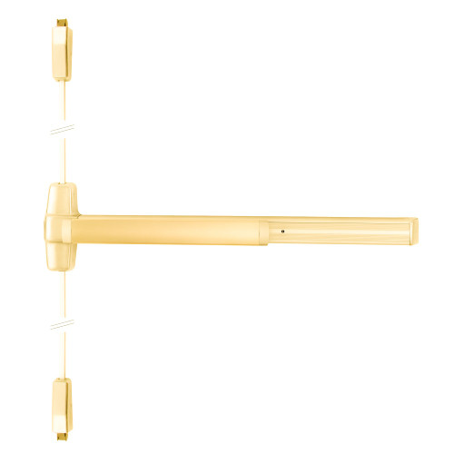 Von Duprin 9927L-BE-06 3 US3 LHR Grade 1 Surface Vertical Rod Exit Bar Wide Stile Pushpad 36 Panic Device 84 Door Height Passage Function 06 Lever with Escutcheon Hex Key Dogging Bright Brass Finish Field Reversible