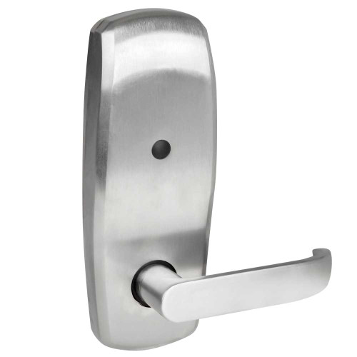 DormaKaba Multihousing RMB320C-26D InSync Battery Operated ASM Mortise Lock Utility Mortise No Deadbolt Common Continental Lever Right Hand Reverse Satin Chrome RMB320C-26D