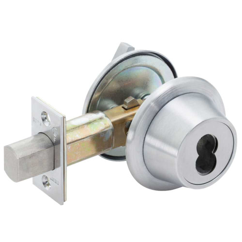 BEST 8T37KSTK626 T Series Tubular Deadbolt 2-3/4 Backset 7-Pin Housing; Accepts all BEST Cores Single-Keyed x Turnknob Standard Deadbolt Satin Chrome 8T37KSTK626