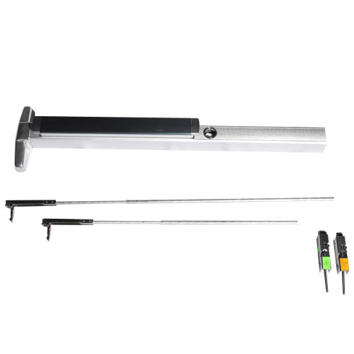 Von Duprin CD3547AEO 4 26D Grade 1 Concealed Vertical Rod Exit Device Narrow Stile Pushpad 48 Exit Only Less Trim Cylinder Dogging Satin Chrome Finish Non-Handed CD3547AEO 4 26D
